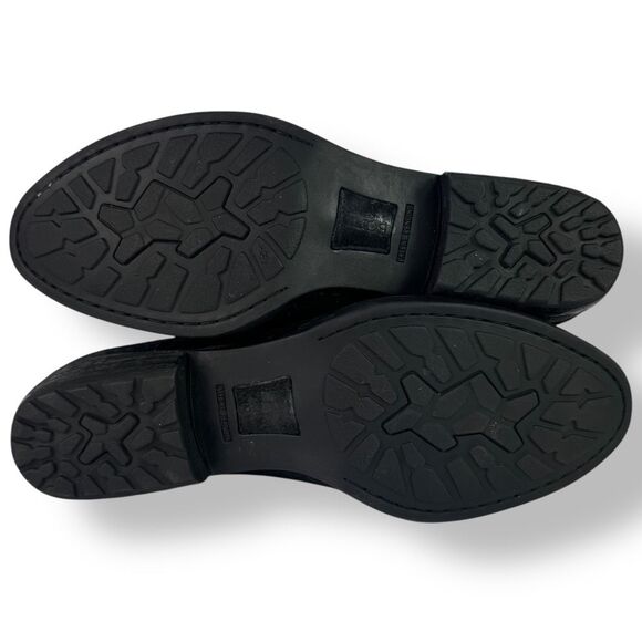 Born Kerri Ankle Boots Booties Distressed Black Suede Leather Short Pull On 10 - Picture 12 of 14